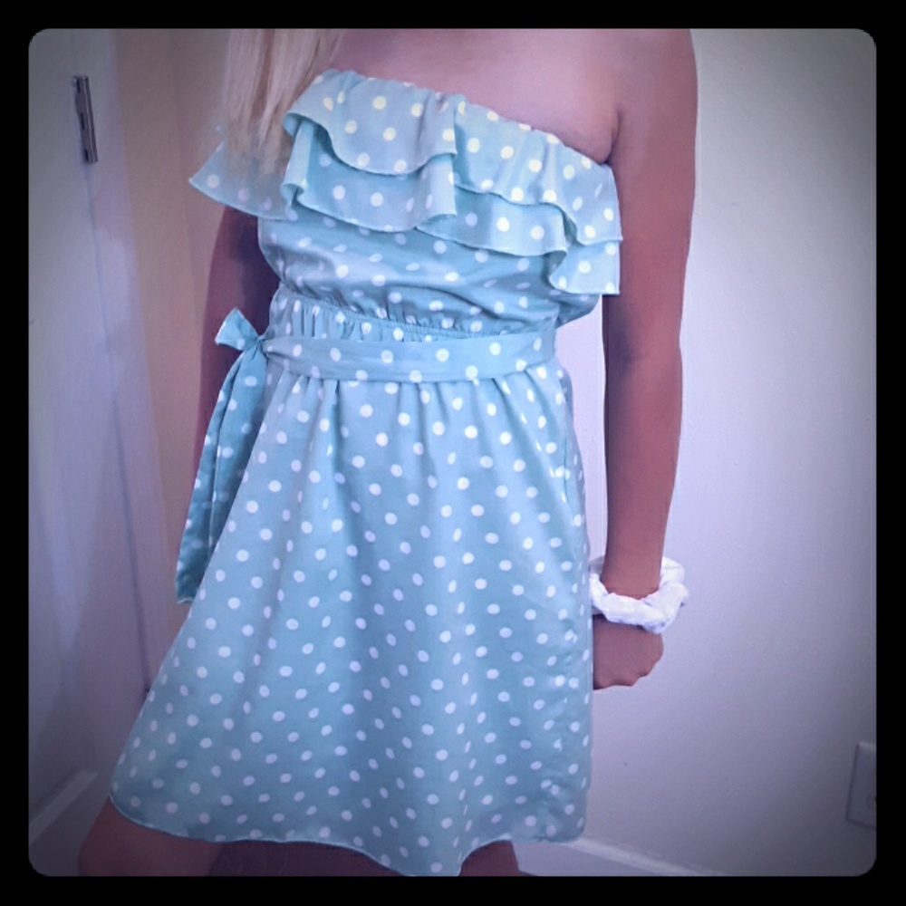 Maurice's Mint Green Polka Dot Ruffle Dress